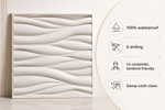 White — Waves 3D PVC wall panel styled room scene 7 — G&K Sons